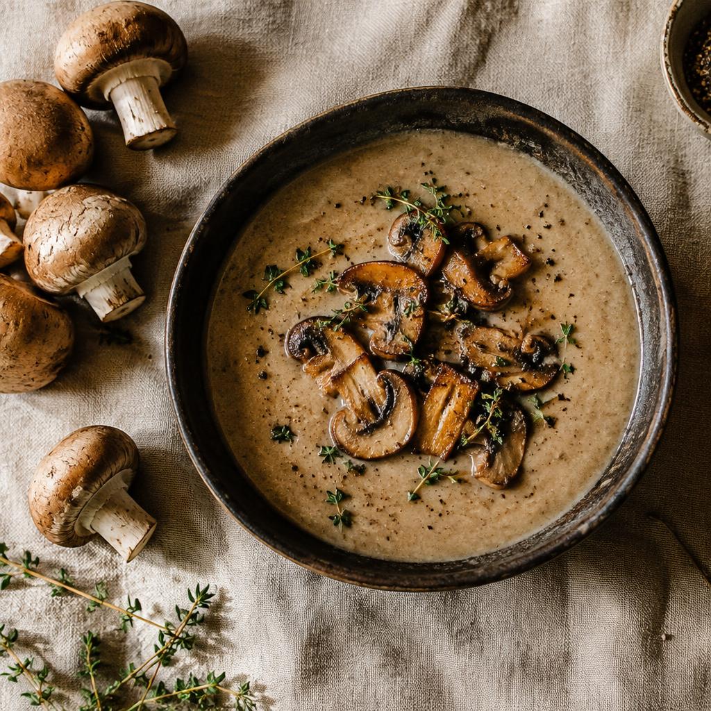 Mushroom, barley & cavolo nero soup
